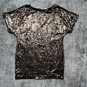 Aidan by Aidan Mattox Cold Shoulder Gold Sequin Mini Dress Size 14 Holidays